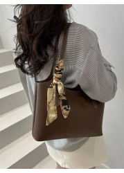 حقيبة يد جلدية ناعمة ذات طراز كلاسيكي للنساء، سعة كبيرة، حقيبة كتف، حقيبة رسمية بسيطة للذهاب إلى العمل، مجموع