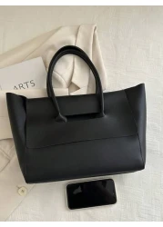 Old Moeny Lightweight Minimalist Flap Large Capacity Tote Bag For Teen Girls Women College Students Rookies White Collar College Commute Outdoors Travel Outings Perfect For Back To School College Midd