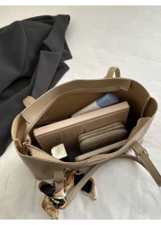 New Fashionable Lightweight Luxury Solid Color High End Versatile Women Shoulder Tote Bag