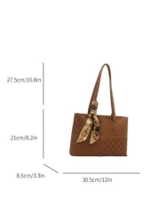 New Stylish Luxury Solid Color High End Versatile Women s One Shoulder Tote Bag