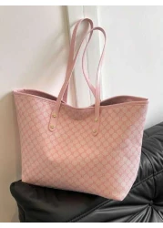 Fashion Versatile Minimalist Geometric Print Luxurious Tote Bag