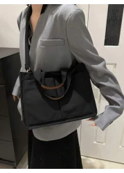 1 Stylish High Capacity Portable Shoulder Bag Simple Canvas Multi Pocket Diagonal Backpack Suitable For School Travel Tote Bag Tote Bags For School Tote Bags For Students Multiple Compartments Perfect