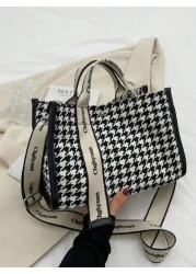 Women s Large Capacity Plaid Tote Bag