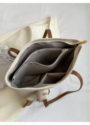 Lightweight Business Casual Large Capacity Shoulder Tote Bag Double Handle Elegant Style Teacher Bag For Teen Girls Women College Students Rookies White Collar Workers Perfect For Office College Work