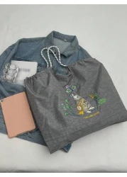 2025 New Women Large Capacity Commuter Tote Bag Unique Design Casual Shoulder Bag Fashionable Handbag With Comfortable Nylon Fabric Contrast Color Spacious Suitable For Autumn Winter