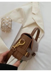 حقيبة يد نسائية وحقيبة عابرة من الجلد الصناعي باللون الصلب الرجعية الأنيقة، حقيبة نسائية عملية عصرية، مثالية