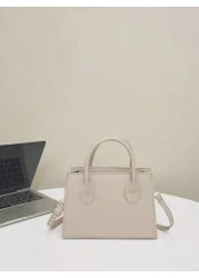 Solid Color Pu Handbag Casual Mini Square Bag For Commute Outdoors Fashion Crossbody Shoulder Bag Small Candy Color Crossbody Bag Glossy Double Handle Square Purse Women s Zipper Handbags