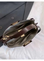 Women New Print Letter Pattern Handbag High Quality Shoulder Bag Vintage Tote Crossbody Small Square Bag Outdoor Travel Bag