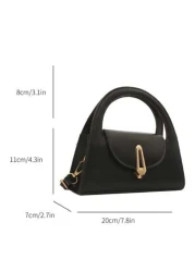 1 Pc Minimalist Retro Mini Handbag Square Bag Hardware Lock Buckle Decoration Flap Opening Shoulder Strap Adjustable Lightweight Crossbody Bag Suitable For Women s Daily Casual Use