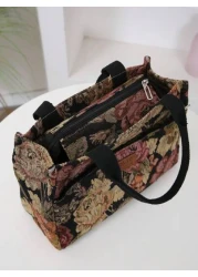 New Arrival Thickened Knitted Jacquard Fabric Handbag Tote Bag Work Shopping Carryall Mother s Outdoor Organizer Cloth Bag Women Handbag