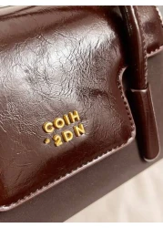 Stylish Vintage Women Handbag New High End Crossbody Bag Unique Design PU Flap Small Square Bag Casual Minimalist Solid Color For Work Commute Large Capacity Shoulder Bag For Daily Use Outing Party