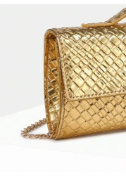 قطعة واحدة حقيبة نسائية 2 في 1 للمقبض والحمل من الكتف، نسيج محبوك اصطناعي، أنيقة، بسيطة، أنيقة، متعددة الاستخد