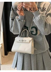 1pc CHAIKA KILTER Women Fashion Personality PU Tote Bag Metal Twist Lock Closure Single Top Handle Detachable Adjustable Shoulder Strap For Shoulder Crossbody Wear Suitable For Daily Outing