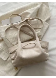 Vintage Matte Tote Bag For Women New Autumn Winter Simple Commuting Handbag Stylish And Elegant Shoulder Underarm Bag