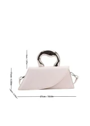 متوسط رفرف حقيبة مقبض معدني أنيق عصري تصميم حقيبة يد , مقبض عالي رفرف محفظة , ابتكار للنساء جلد صناعي محفظة