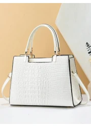 New Crocodile Print Fashionable Elegant Ladies Tote Bag With Casual Style Large Capacity And Detachable Shoulder Strap Best Mothers Day Gift Ideas Mother Day Gifts Mom Gifts Mommy s Essentials Mommy B