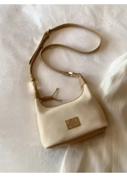 حقيبة يد مربعة جديدة موضة الربيع، بتصميم محمول مزخرف بألوان متباينة وأنماط حروف ومعادن، قابلة للفتح والإغلاق