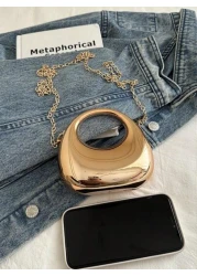 حقيبة يد صغيرة علي شكل هلال أكريليك، حقيبة كتف وحقيبة متداخلة عصرية، مناسبة لحمل أحمر الشفاه والسماعات، هدية