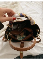 CONTAINEVERY حقيبة ذات مقبض علوي مزينة بالفيونكة من النقود القديمة، أنيقة، خفيفة الوزن ، شال رفيع للبنات المراهقات