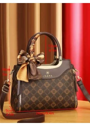 Women s Fashion Bag Set Elegant Geometric Print Faux Leather Tote With Crossbody Clutch Wallet