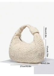 1 حقيبة كتف/إبط من المخمل المحبوك والمثقب بنمط الغزلان الرجعية الحديثة وطبعة الفهد البوهيمية الهيبي ملائمة لل