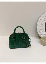 حقيبة يد محبوكة ومزينة بذوق، على شكل صدف بحرية وعشب محبوك وديكور شبكي جذاب للنساء،حقيبة كتف مثالية. مصنوعة من