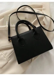 Women s Stylish Small Square Bag With Stone Texture Double Handles Embossed Crocodile Pattern Adjustable Shoulder Strap Suitable For Leisure Travel Shopping Lightweight Business Casual Style For Teen