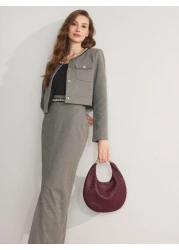 MOTF PREMIUM حقيبة نسائية مقطعية أنيقة ذات ملمس ناعم دائري الشكل للارتداء في الشارع، مناسبة لعيد الحبرمضان