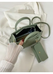 Lightweight Business Casual Argyle Quilted Double Handle Square Bag With Coin Purse For Teen Girls Women College Students Rookies White Collar Workers Perfect For Office College Work Business Commute