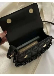 2024 New Fashion Shoulder Diagonal Package Simple Diamond Grid Popular Handbag With Detachable Strap