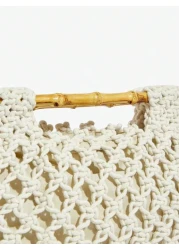 SHEIN SXY حقيبة يد نسائية محبوكة، حقيبة شاطئية، مثالية للصيف والإجازات والاستخدام اليومي