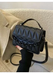 حقيبة منقوشة ذات سلسلة صغيرة للنساء