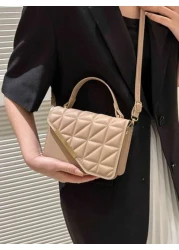 حقيبة تسوق صغيرة بطباعة مزخرفة بالألماس موضة