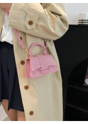 Mini Square Handbag Fashionable High Quality Makeup Bag New Solid Color Versatile Tote Bag Women Purse