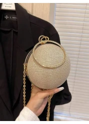 Lightweight Business Casual Rhinestone Decor Bucket Bag Mini Drawstring Design Clear Bag Fashion Faux Pearl Bag Evening Bag Dinner Bag Glamorous Elegant Exquisite Quiet Luxury Rhinestone For Party Gir