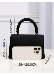 Glamorous Elegant Exquisite White Wedding Bag Ruffled Handle Flap Square Bag Dinner Bag Evening Bag For Party Girl Woman For Female Perfect For Party Wedding Prom Dinner Banquet For Best Gift For Wome