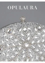 OpulAura Luxury Women s Sparkling Crystal Embellished Mini Box Clutch Bag Glamorous Rhinestone Evening Handbag Suitable For Formal Events Party Wedding With Detachable Chain Tready Party Bags Perfect