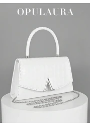 OpulAura Metallic Glitter Clutch Bag Formal Crocodile Pattern Leather Clutch Purse Perfect For Party Wedding Prom Dinner Banquet Matching With Wedding Dress Evening Gown Party Dress