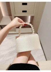 Women s Elegant Butterfly Decor Box Shaped Evening Bag With Faux Pearl Handle Romantic For Wedding Formal Party Banquet Or Prom Elegant Pearl Bag