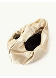 حقيبة كلاتش ذات تصميم بسيط وأنيق من قماش التفتة المبطن المركّب والملتوي، لحفلات سهرة، حفلات التخرج والمناسبا