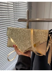 Glamorous Elegant Exquisite Quiet Luxury Sequin Stylish Luxury Shiny Glitter Metal Decor Flap Square Bag Evening Bag Dinner Bag For Party Girl Woman Bride Perfect For Party Wedding Prom Dinner Banquet
