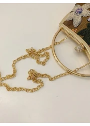 Embroidered Floral Tulle Sequin Patchwork Retro Chic Clutch Bag Elegant Women s Evening Handbag For Party Perfect For Party Wedding Prom Dinner Banquet Matching With Holiday Party Dress Evening Dress