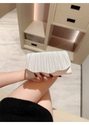 1pc Classic Pleated Satin Design Formal Evening Dress Party Clutch Bag Elegant For Prom Wedding Ball Dance Envelope Chain Bag Tready Party Bags Perfect For Party Wedding Prom Dinner Banquet Essential