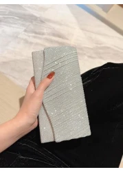 Moonlit EveBag Glamorous Elegant Exquisite Quiet Luxury Sequin Luxury Shiny Portable Mini Glitter Flap Square Bag Evening Bag Dinner Bag For Party Girl Woman Bride Perfect For Party Wedding Prom Dinne