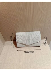 Mini Metallic Glitter Flap Box Bag Luxury Minimalist Clutch