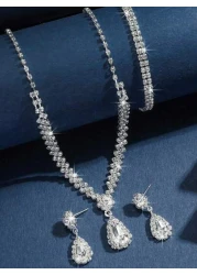 حقيبة مساء كريستال فاخرة وأنيقة للحفلات ، حقيبة كتف بسلسلة ، طقم خواتم وأقراط وسوار قابل للتعديل للنساء