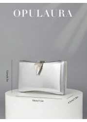 حقيبة طرف معدنية نسائية من أوبول أورا، حقيبة يد فاخرة للمساء مزينة بمشبك ورق معدني، مناسبة للحفلات والأعراس و