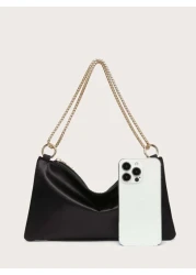 Lightweight Business Casual Satin Ring Linked Square Bag Evening Bag Dinner Bag Glamorous Elegant Exquisite Quiet Luxury Rhinestone For Party Girl Woman Bride Perfect For Party Dinner Banquet