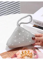 Glamorous Glitter Bling Sequin Luxury Shiny Women s Mini Sparkling Rhinestone Clutch Bag Suitable For Wedding Party Dance Birthday Gift Makeup Bag Evening Bag Dinner Bag For Party Girl Woman Bride