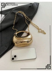 حقيبة يد بشكل صندوق هلالي من الاكريليك، حقيبة كتف صغيرة محمولة على الكتف، حقيبة عملية أنيقة، مناسبة لأحمر الش